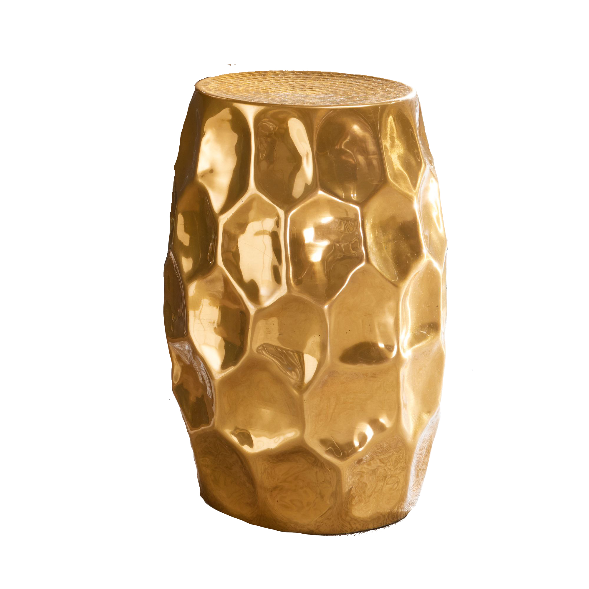 Aluminiumový příruční stolek zlatý orientální | 30x47x30 cm | Kulatý design