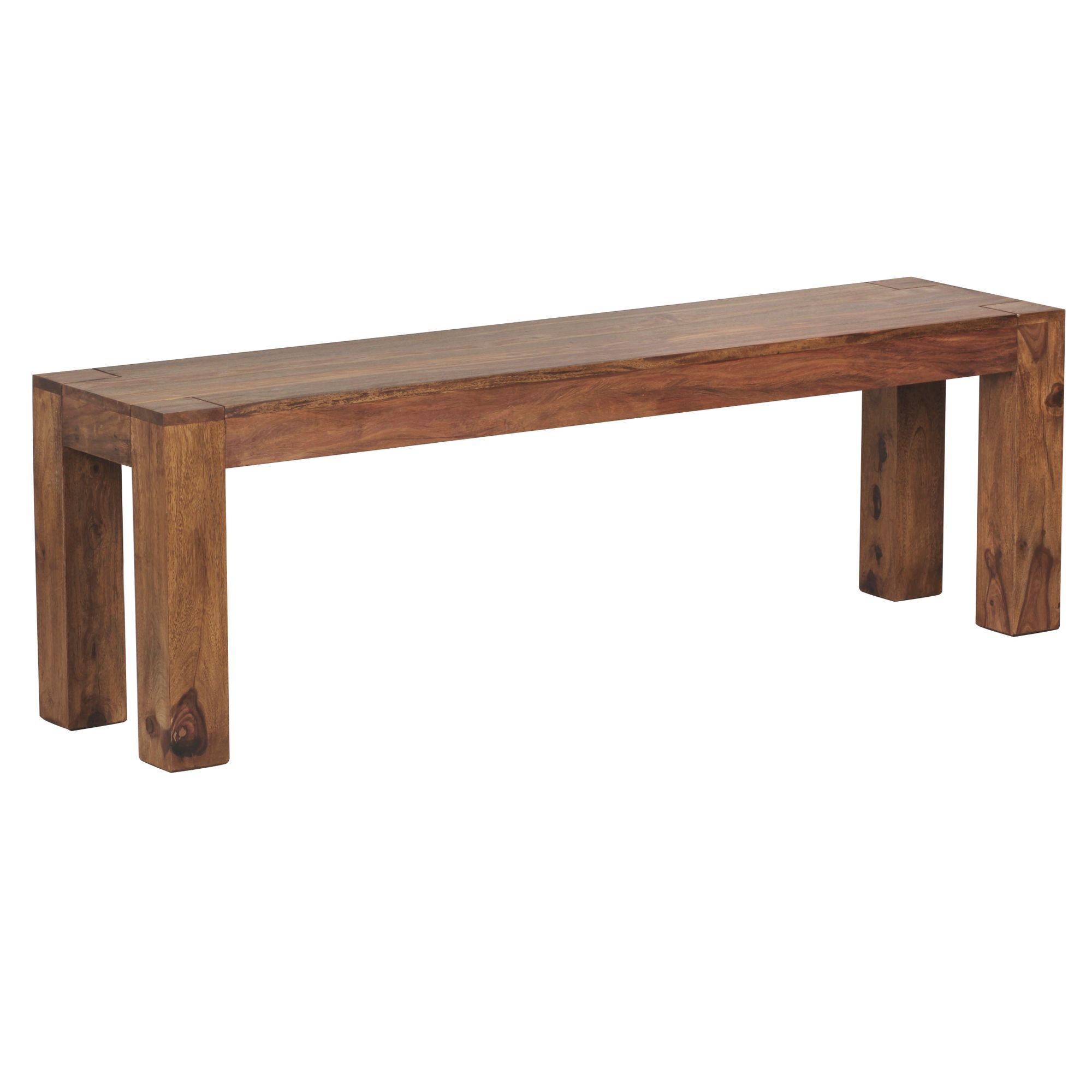 Jídelní lavice mumbai masivní dřevo sheesham 140 x 45 x 35 cm dřevěná lavice přírodní produkt kuchyňská lavice ve venkovském stylu