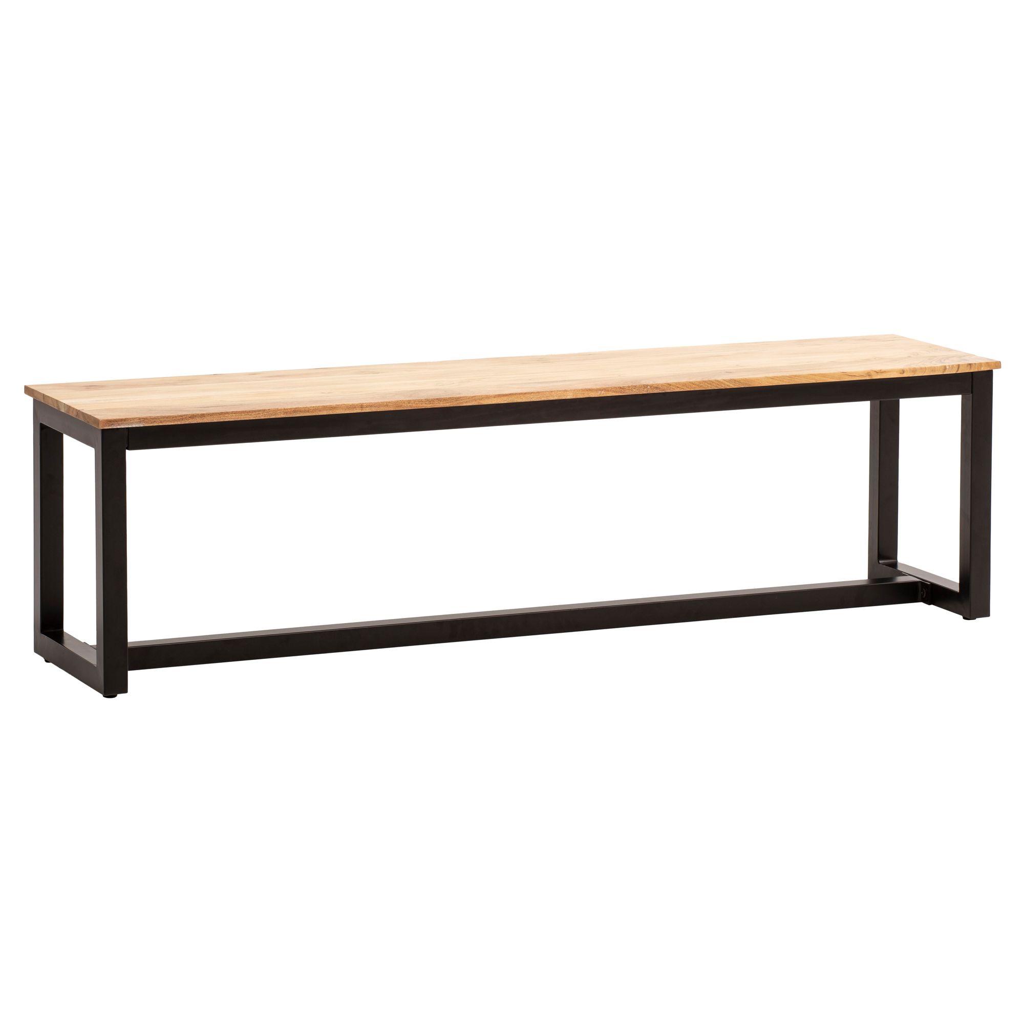 Jídelní lavice 120x40x45 cm masivní akáciové dřevo | světlá hnědá | loftový průmyslový styl s kovovými nohami