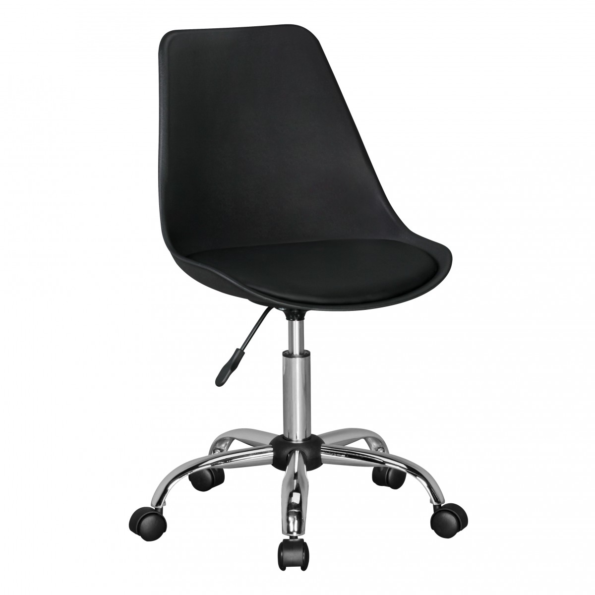 KORSIKA Office Chair Black Faux Leather | Height 82-95 cm, Width 47 cm
