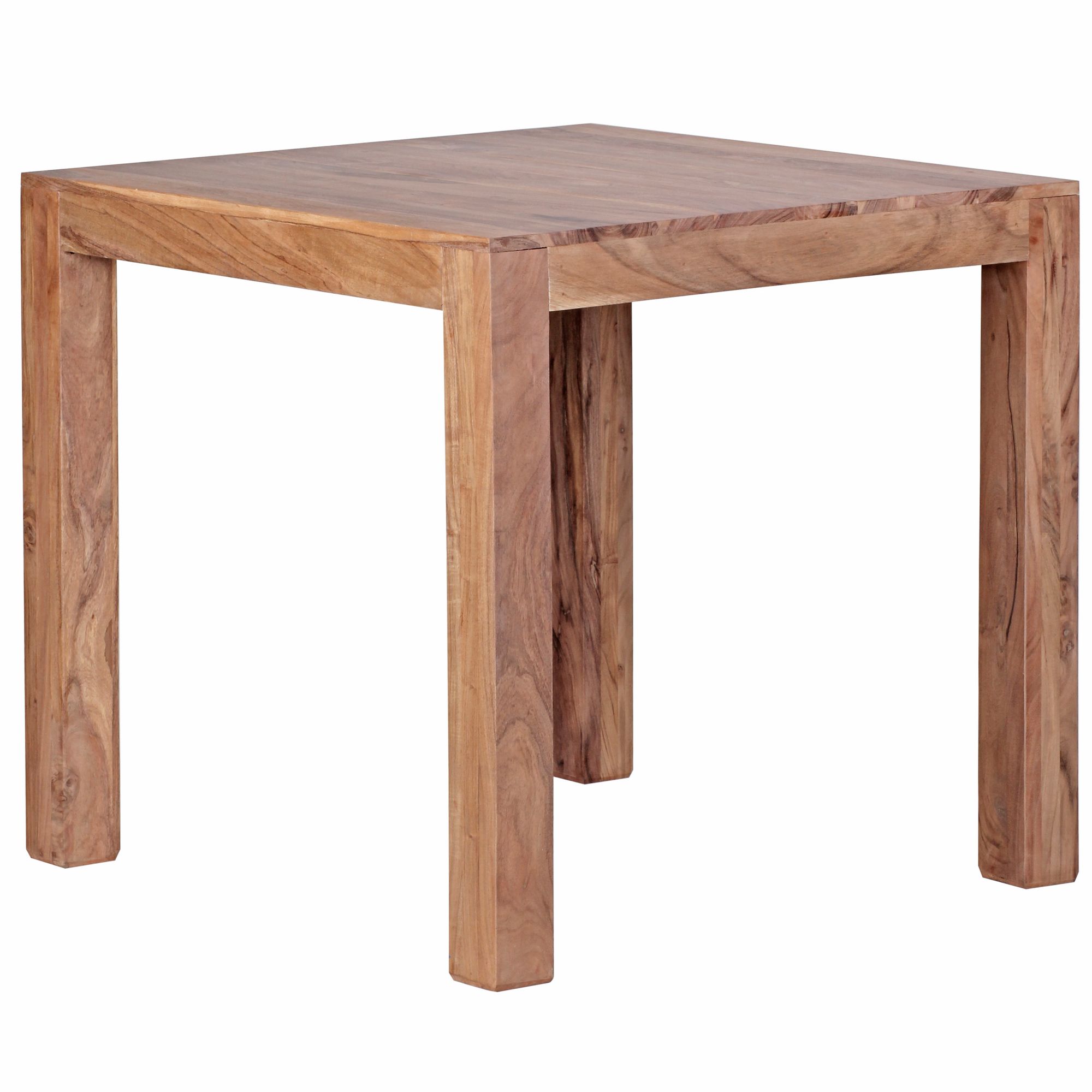 Jídelní stůl 80x80 cm z masivního akáciového dřeva | Tmavě hnědá barva | Moderní design
