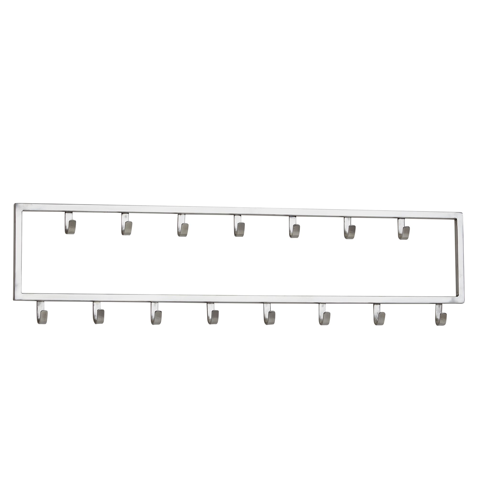 Nástěnný věšák Kov Stříbrný 80x20x4 cm | Ocel | 15 Háčky Nástěnný věšák Kov Stříbrný 80x20x4 cm | Ocel | 15 Háčky